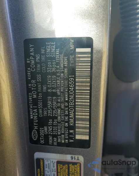 2022 Genesis Gv70 Base из США, поврежденный, VIN KMUMADTB2NU046591